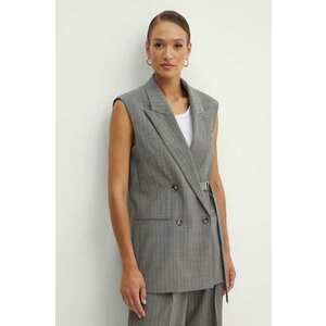 BOSS vesta de lana culoarea gri, cu doua randuri de nasturi, 50525867 imagine