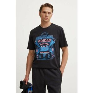 adidas Originals tricou din bumbac Street 4 barbati, culoarea negru, cu imprimeu, IZ2585 imagine