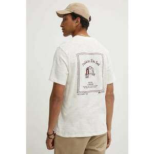 Les Deux tricou din bumbac barbati, culoarea bej, cu imprimeu, LDM101177 imagine