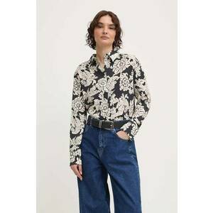 Answear Lab cămașă femei, culoarea negru, cu guler clasic, regular imagine