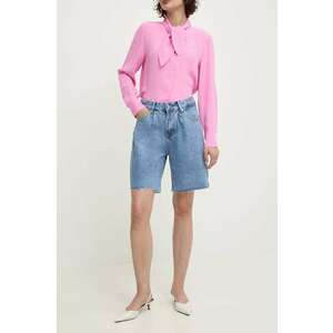 Answear Lab pantaloni scurti jeans femei, neted, high waist imagine