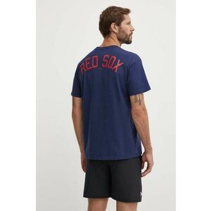 Nike tricou din bumbac Boston Red Sox barbati, culoarea albastru marin, cu imprimeu imagine