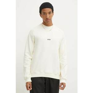 MSGM hanorac de bumbac barbati, culoarea bej, neted, 2000MM503.200001 imagine