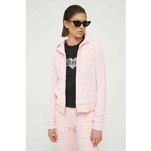Juicy Couture bluza Robertson femei, culoarea roz, cu glugă, neted imagine
