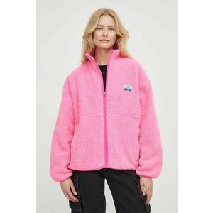 American Vintage hanorac fleece culoarea roz, cu imprimeu imagine