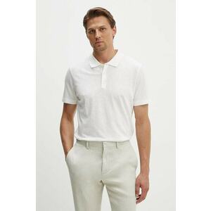 Theory polo de bumbac culoarea alb, neted imagine
