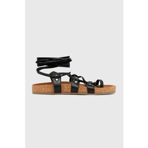 Answear Lab sandale din piele intoarsa femei, culoarea negru imagine