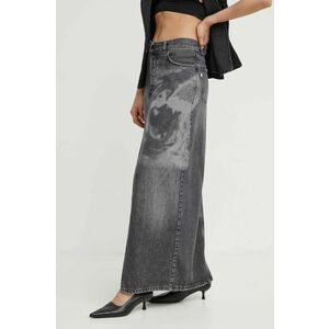 K+LUSHA fustă din denim culoarea gri, maxi, dreaptă, KLCALIOPDF130KLW28 imagine