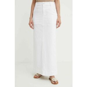 A.L.C. fustă din denim Hunter culoarea alb, maxi, dreaptă, 3SKRT00538 imagine
