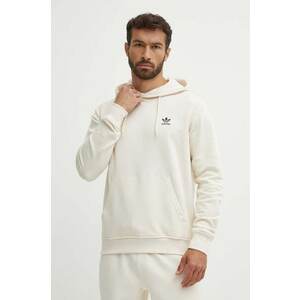 adidas Originals hanorac de bumbac barbati, culoarea bej, cu glugă, cu imprimeu, IX7669 imagine