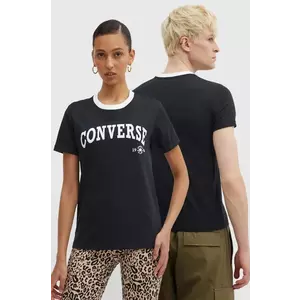Converse tricou din bumbac culoarea negru, cu imprimeu, 10026365-A02 imagine