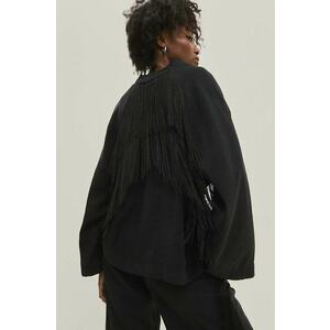 Answear Lab sacou culoarea negru, desfacut, neted imagine