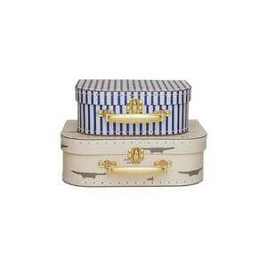 OYOY set de cutii de depozitare Mini Suitcase Crocodile & Stripes 2-pack imagine