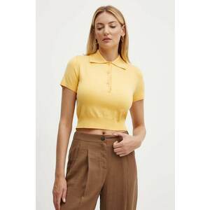 MAX&Co. tricou polo culoarea galben, 2426366051200 imagine