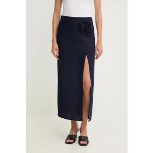 Answear Lab fustă din in culoarea albastru marin, maxi, evazati imagine