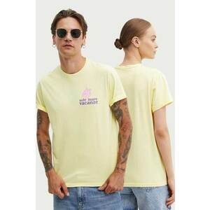 Drivemebikini tricou din bumbac Sole Mare Vacanze culoarea galben, cu imprimeu imagine