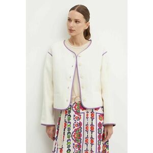 La Petite Française sacou VOYAGE culoarea bej, un singur rand de nasturi, neted imagine