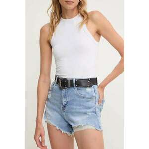 Answear Lab pantaloni scurti jeans femei, neted, high waist imagine