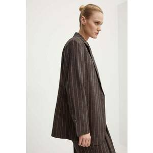Day Birger et Mikkelsen sacou de in Emile - Casual Linen Stripe culoarea maro, un singur rand de nasturi, modelator, DAY65243233 imagine