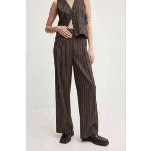 Day Birger et Mikkelsen pantaloni din in Enzo - Casual Linen Stripe culoarea maro, lat, high waist, DAY65243238 imagine