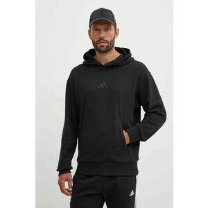 adidas hanorac de bumbac All SZN barbati, culoarea negru, cu glugă, cu imprimeu, IX1248 imagine