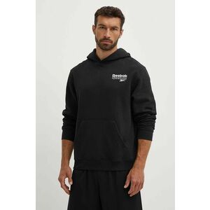 Reebok bluza Brand Proud barbati, culoarea negru, cu glugă, cu imprimeu, 100076385 imagine