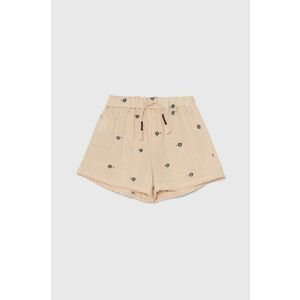 United Colors of Benetton pantaloni scurți din bumbac pentru copii culoarea bej, modelator, talie reglabila imagine
