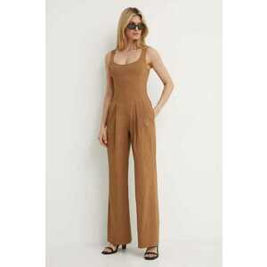 A.L.C. salopeta din in Isabel culoarea maro, cu decolteu rotund, 4JUMP00173 imagine