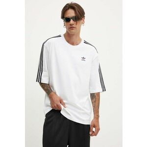 adidas Originals tricou din bumbac Adicolor Oversized Tee bărbați, culoarea alb, cu imprimeu, IZ2474 imagine