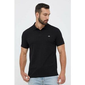 Gant polo de bumbac culoarea negru, neted imagine
