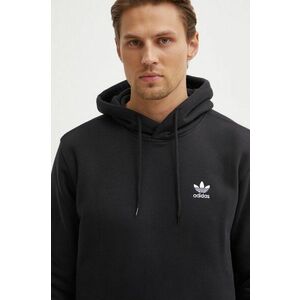 adidas Originals bluză Essential bărbați, culoarea negru, cu glugă, cu imprimeu, IY4930 imagine