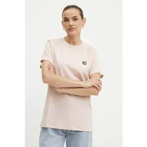 Karl Lagerfeld tricou din bumbac femei, culoarea roz, 245W1712 imagine