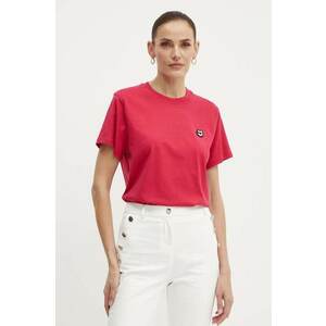 Karl Lagerfeld tricou din bumbac femei, culoarea roz, 245W1712 imagine