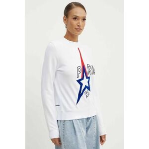 Karl Lagerfeld hanorac de bumbac femei, culoarea alb, cu imprimeu, 245W1830 imagine