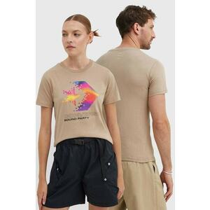 Converse tricou din bumbac culoarea bej, cu imprimeu, 10026364-A03 imagine