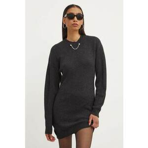 Moschino Jeans rochie din lana culoarea gri, mini, mulată, 0483.8204 imagine