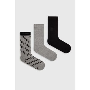 Karl Lagerfeld șosete 3-pack K/MONOGRAM bărbați, culoarea gri, 245M6004 imagine
