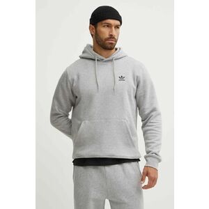 adidas Originals bluză Essential bărbați, culoarea gri, cu glugă, melanj, IY4920 imagine