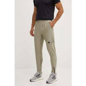 adidas Performance pantaloni de antrenament Designed for Training culoarea verde, neted, JE6691 imagine