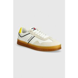 Tommy Jeans sneakers TJM LEATHER RETRO CUPSOLE culoarea alb, EM0EM01414 imagine