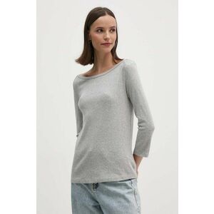 United Colors of Benetton longsleeve din bumbac culoarea gri imagine