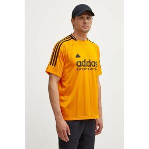 adidas tricou Tiro barbati, culoarea portocaliu, cu imprimeu, IY4498 imagine