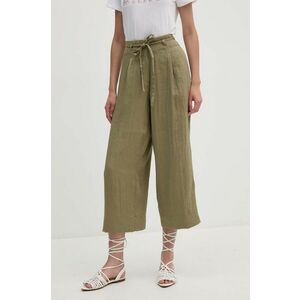 Dkny pantaloni femei, culoarea verde, lat, high waist, P4EKTX63 imagine