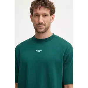 Drôle de Monsieur tricou din bumbac Le T-Shirt Slogan Classique barbati, culoarea verde, cu imprimeu, PERM-TS202-CO002-DGN imagine