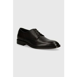 BOSS pantofi de piele Derrek barbati, culoarea maro, 50522941 imagine