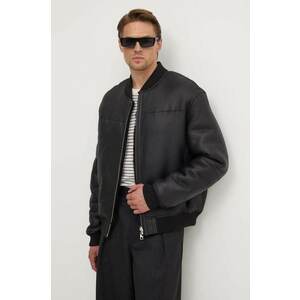 IRO geacă de piele reversibilă culoarea negru, de iarna, oversize, MP137MIEKO imagine