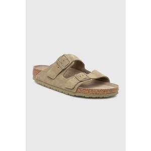 Birkenstock papuci din piele Arizona SFB bărbați, culoarea verde, 1019045 imagine
