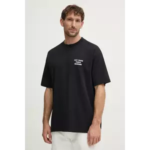 Drôle de Monsieur tricou din bumbac Le T-Shirt Slogan barbati, culoarea negru, cu imprimeu, PERM-TS203-CO002-BL imagine