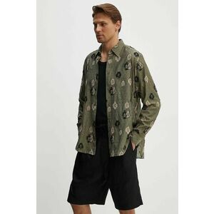 Sunflower camasa barbati, culoarea verde, cu guler clasic, relaxed, 1224 imagine