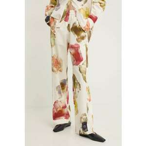 Stine Goya pantaloni de bumbac culoarea bej, drept, high waist, SG5882 imagine